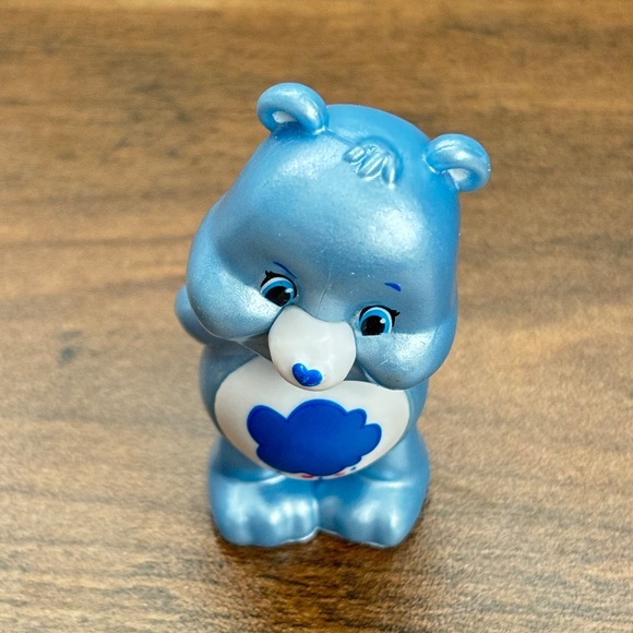 CARE BEARS Pearlized Metallic GRUMPY BEAR Toy Figure Cake Topper Collectible 2" - Picture 2 of 6